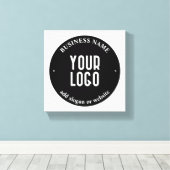 Ihr Text- und hochgeladenes Logo | Editierbar schw Leinwanddruck (Insitu (Holzboden))