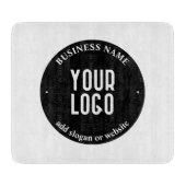 Ihr Text- und hochgeladenes Logo | Editierbar schw Schneidebrett (Vorderseite)