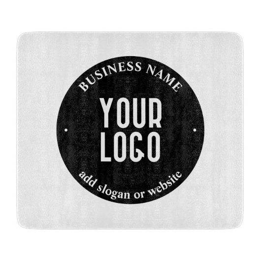 Ihr Text- und hochgeladenes Logo | Editierbar schw Schneidebrett (Vorderseite)