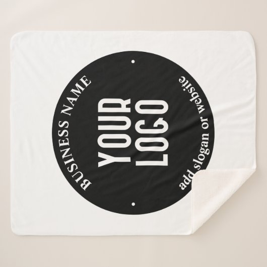 Ihr Text- und hochgeladenes Logo | Editierbar schw Sherpadecke (Vorderseite (Horizontal))