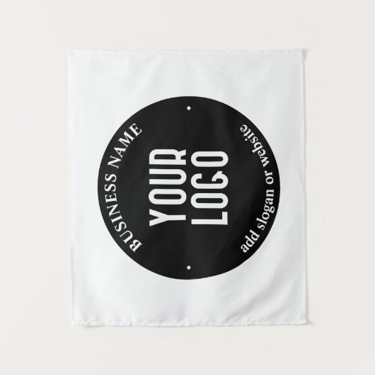 Ihr Text- und hochgeladenes Logo | Editierbar schw Wandteppich (Vorderseite)