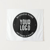 Ihr Text- und hochgeladenes Logo | Editierbar schw Wandteppich (Vorderseite (Horizontal))