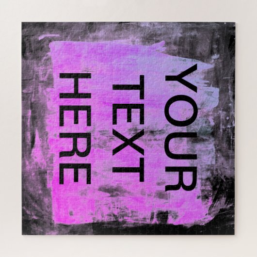 Ihr Text und Ihr leuchtendes Rosa Lila Magenta Hin Puzzle (Horizontal)