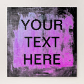 Ihr Text und Ihr leuchtendes Rosa Lila Magenta Hin Puzzle (Vertikal)