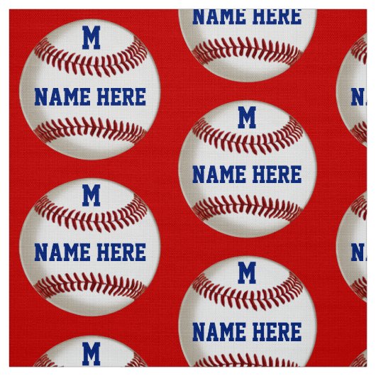 Ihr TEXT und Ihre FARBEN auf Baseball Themenstoff Stoff (Muster)