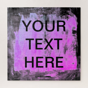 Ihr Text und leuchtend rosa lila Magenta-Hintergru Puzzle