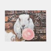 IHR TEXT Weiße Nubische Ziege mit Bubblegum Fußmatte (Vorderseite)