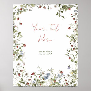 Ihr Text Wildflower Aquarell Baby Shower Poster