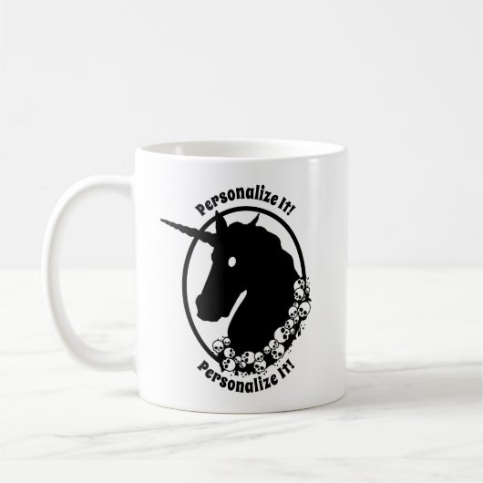 IHR TEXT Zombie Unicorn Kaffeetasse (Links)