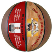 Ihr Text, zwei Fotos und Farben Basketball-Ball Basketball (Vertikal)