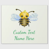 Ihr Textname Baby Wrapping Paper mit Queen Bee Geschenkpapier (Flach)
