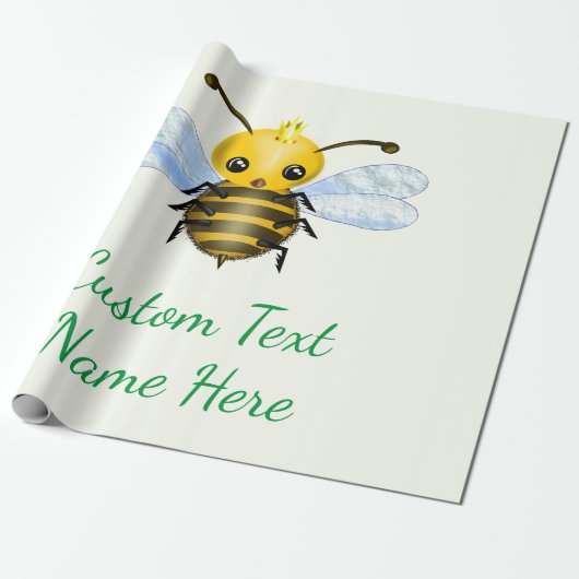 Ihr Textname Baby Wrapping Paper mit Queen Bee Geschenkpapier (Ungerollt)