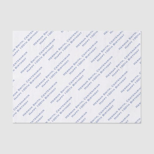 Ihr Texttyp über Blau/Weiß Seidenpapier (Vorderseite)
