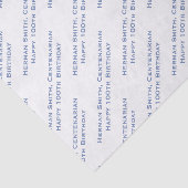 Ihr Texttyp über Blau/Weiß Seidenpapier (Ausschnitt)