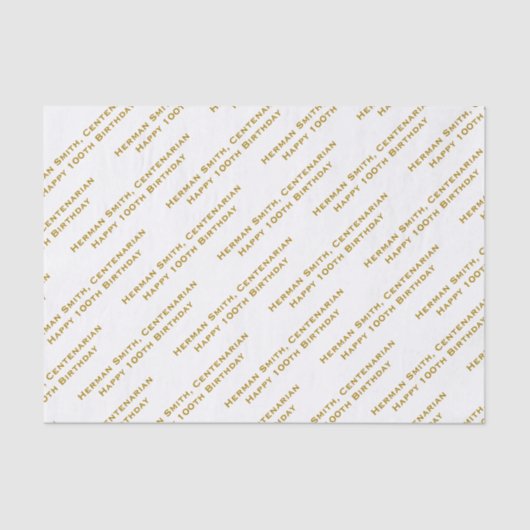 Ihr Texttyp über Print Gold/Weiß Seidenpapier (Vorderseite)