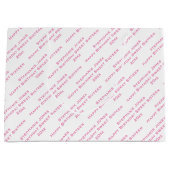 Ihr Texttyp über Print, Rosa/Weiß Große Geschenktüte (Vorderseite)