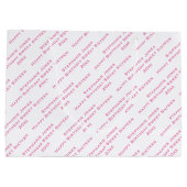 Ihr Texttyp über Print, Rosa/Weiß Große Geschenktüte (Rückseite)