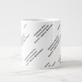 Ihr Texttyp über Schwarz/Weiß Jumbo-Tasse (Vorderseite)