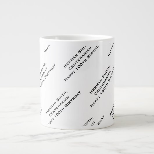 Ihr Texttyp über Schwarz/Weiß Jumbo-Tasse (Vorderseite)