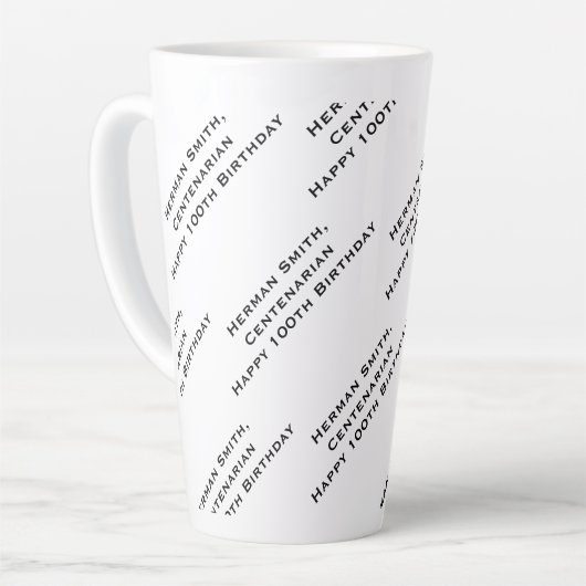 Ihr Texttyp über Schwarz/Weiß Milchtasse (Linke Ecke)