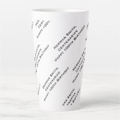 Ihr Texttyp über Schwarz/Weiß Milchtasse (Vorderseite)