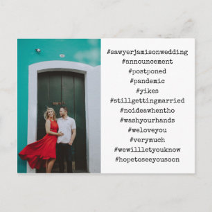 Ihr Top 12 Hashtags Foto Hochzeit verschoben Postkarte