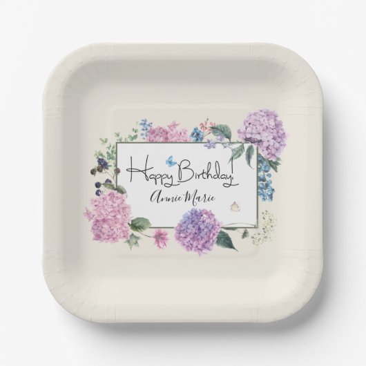 Ihr traumhaftes Party: Hydrangea Pappteller (Vorderseite)