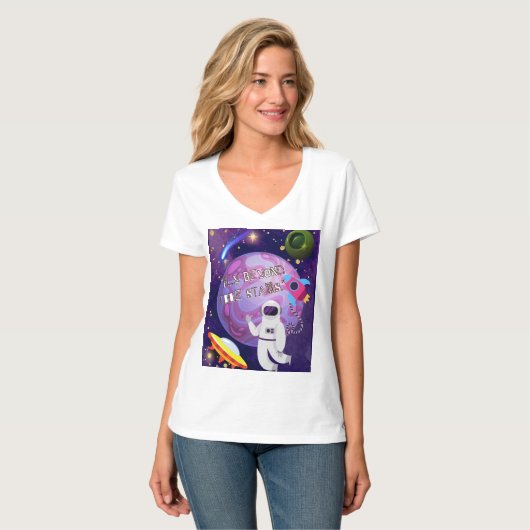 IHR ÜBER DIE STERNE HINAUS, ASTRONAUT T-Shirt (Vorderseite Vollansicht)