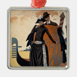 Ihr und er, Mode Illustration, 1921 (pochoir p Silbernes Ornament