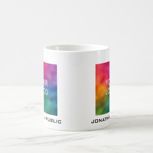 Ihr Unternehmen Logo-Add-Name Text modern Kaffeetasse (Mittel)