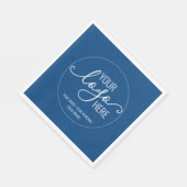Ihr Unternehmen Logo-Branding Chic Navy Blue Serviette (Ecke)