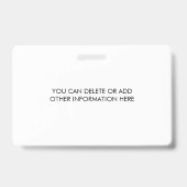 Ihr Unternehmen Logo Foto Name ID Abzeichen Ausweis (Rückseite)