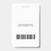 Ihr Unternehmen Logo Foto Name ID Abzeichen Ausweis (Rückseite)