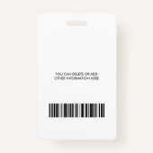 Ihr Unternehmen Logo Foto Name ID Abzeichen Ausweis (Rückseite)