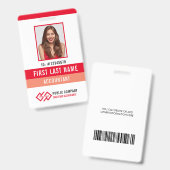 Ihr Unternehmen Logo Foto Name ID Abzeichen Ausweis (Vorder- & Rückseite)