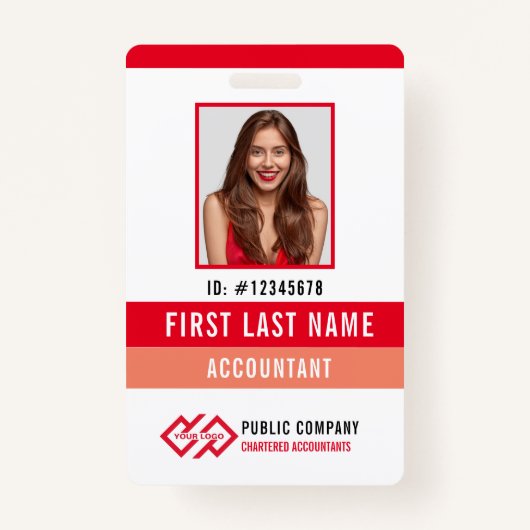 Ihr Unternehmen Logo Foto Name ID Abzeichen Ausweis (Vorderseite)