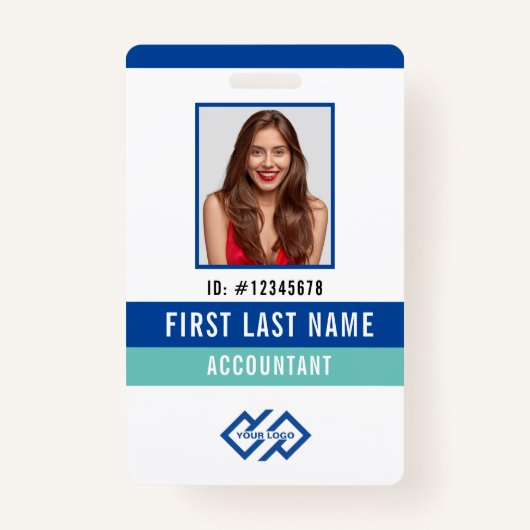 Ihr Unternehmen Logo Foto Name ID Abzeichen Ausweis (Vorderseite)