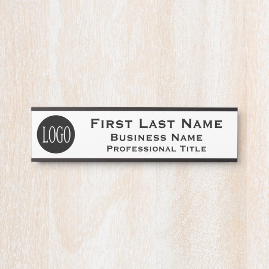 Ihr Unternehmen Logo Office Tür Zeichen Schwarz un Türschild (Vorderseite )