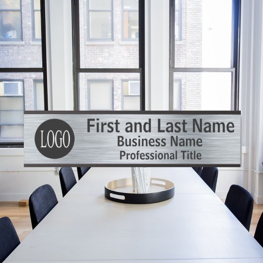 Ihr Unternehmen Logo Office Türsignierung Metallic Türschild
