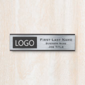 Ihr Unternehmen Logo Office Türsignierung Silber Türschild (Vorderseite )