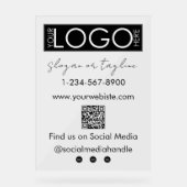 Ihr Unternehmen Logo speichern QR Code Social Medi Acrylschild (Vorderseite)