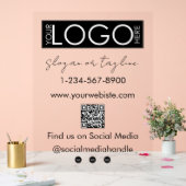 Ihr Unternehmen Logo speichern QR Code Social Medi Acrylschild (Hochzeit)
