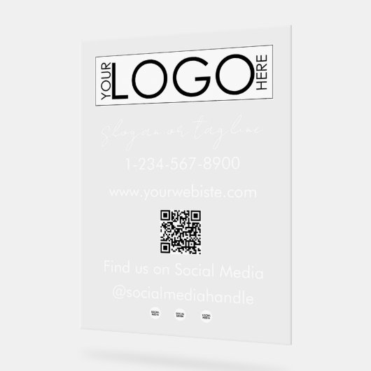 Ihr Unternehmen Logo speichern QR Code Social Medi Acrylschild (Winkel)