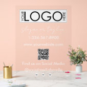 Ihr Unternehmen Logo speichern QR Code Social Medi Acrylschild (Hochzeit)