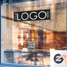 Ihr Unternehmen Logo speichern QR Code Social Medi Fensteraufkleber