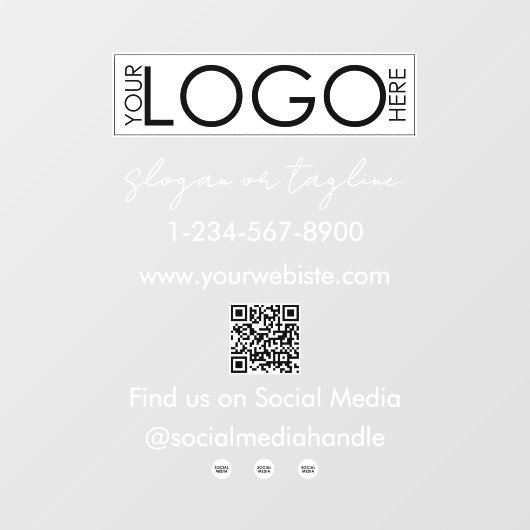 Ihr Unternehmen Logo speichern QR Code Social Medi Fensteraufkleber (Blatt)