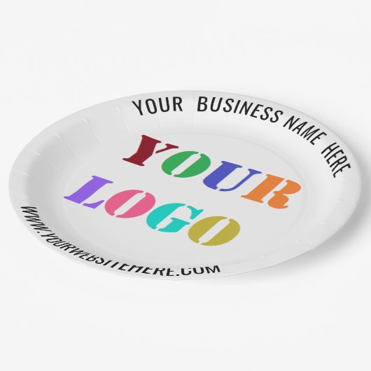 Ihr Unternehmen Logo Text Business Paper Party Tel Pappteller (Schrägansicht)