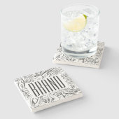 Ihr Unternehmen oder Ihre Markenbezeichnung und Ih Steinuntersetzer (Seitenansicht)