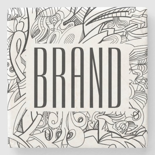 Ihr Unternehmen oder Ihre Markenbezeichnung und Ih Steinuntersetzer (Vorderseite)