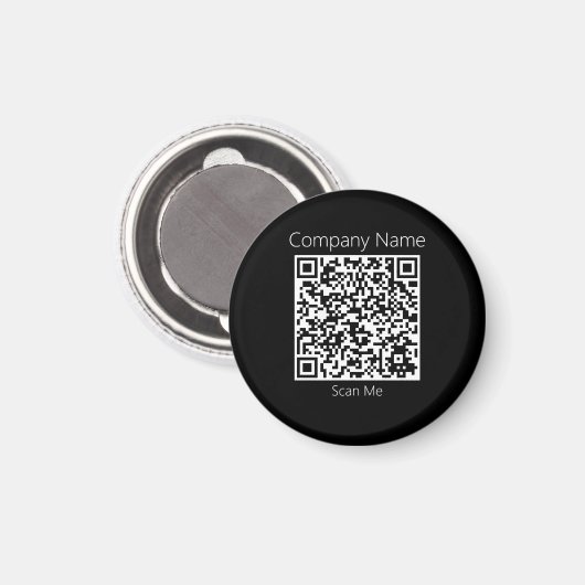 Ihr Unternehmen QR-Code für Website Black Magnet (Vorderseite/Rückseite)